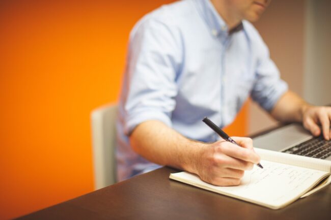 Man sitting at his desk working
